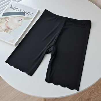 Γυναικείες καπρί παντελόνες ασφαλείας με υψηρή μέση – Ice Silk, 90–95% πολυεστέρας, σπαντεξ <30%, λεπτό ύφασμα