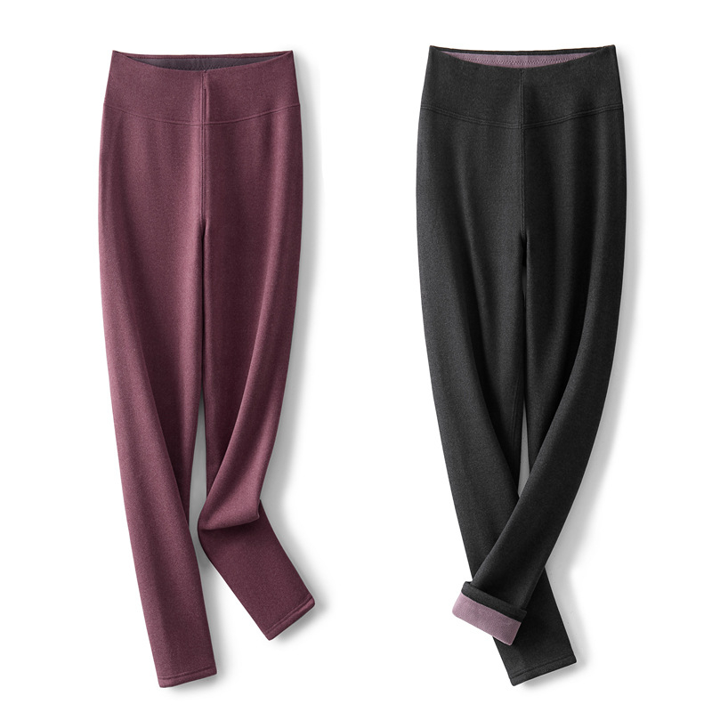 Colanți termici femei cu fleece, groși, cu elasticitate ridicată, calzi, croială slim