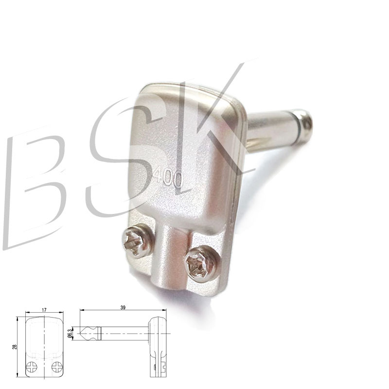 1/4'' TS моно аудио щепсел, ъглов, плосък корпус, две ядра, медни контакти, огнеупорен. Модел BP2RPT/BP2RPT-B