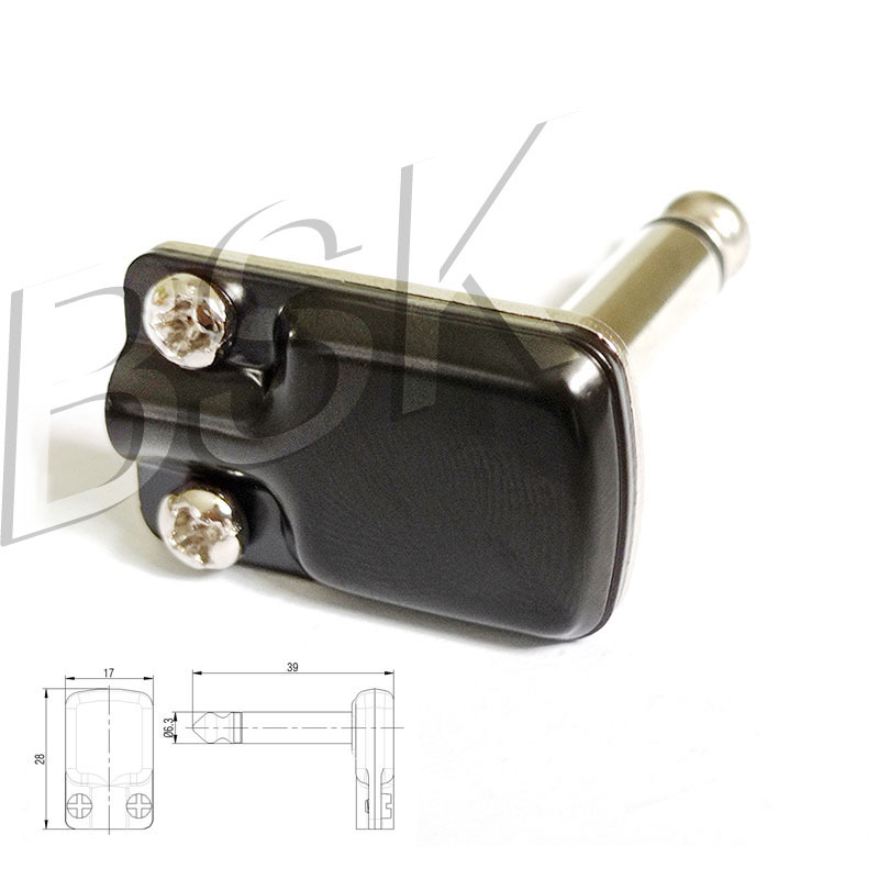 1/4'' TS моно аудио щепсел, ъглов, плосък корпус, две ядра, медни контакти, огнеупорен. Модел BP2RPT/BP2RPT-B