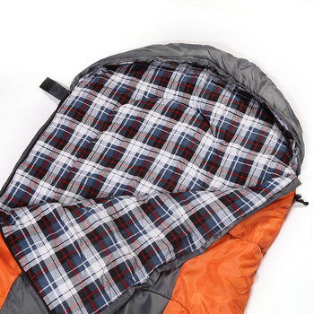 Spavaća vreća za kampiranje s punilom od pamuka, polar fleece 240T podstava, tkanina 210 check nylon, dizajn omotnice, težina 2300 g