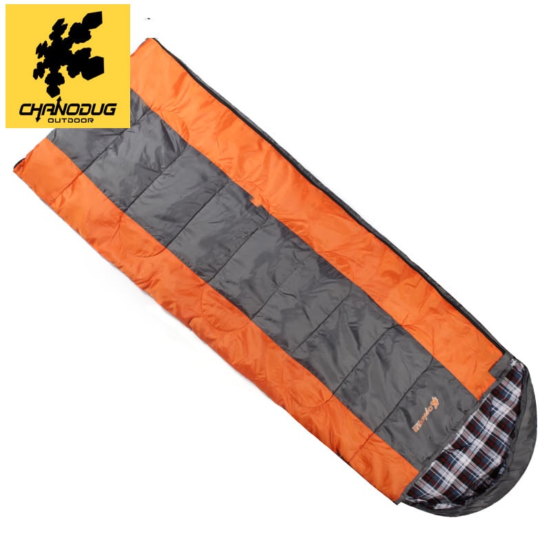 Spavaća vreća za kampiranje s punilom od pamuka, polar fleece 240T podstava, tkanina 210 check nylon, dizajn omotnice, težina 2300 g