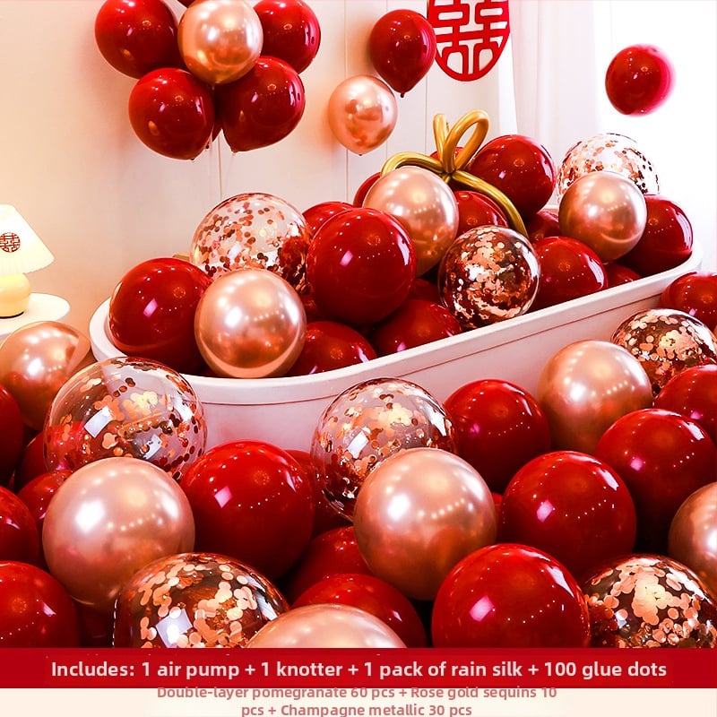 Set balonske dekoracije za vjenčanje (Materijal: Latex; Oblik: Okrugli; Ispis logotipa: Dostupan; Primjenjivo: Vjenčanje)