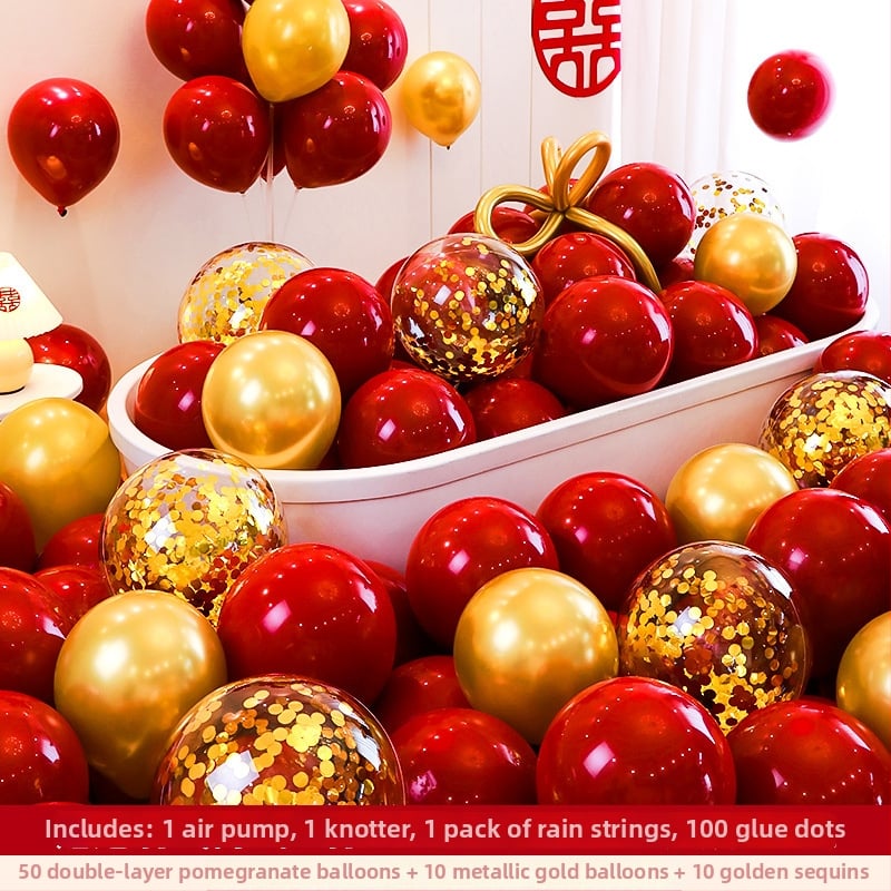 Set balonske dekoracije za vjenčanje (Materijal: Latex; Oblik: Okrugli; Ispis logotipa: Dostupan; Primjenjivo: Vjenčanje)