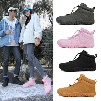 Петопръстни зимни обувки за навън, водоустойчиви, антихлъзгаща подметка, топли, горна част от памук, подметка от гума, усилена подплата