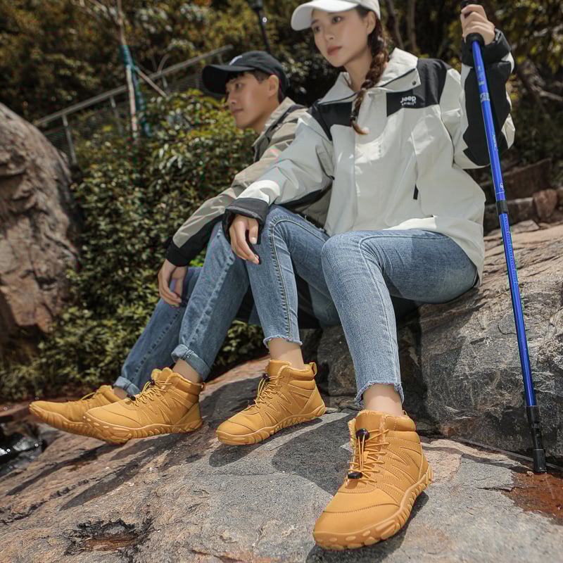 Петопръстни зимни обувки за навън, водоустойчиви, антихлъзгаща подметка, топли, горна част от памук, подметка от гума, усилена подплата