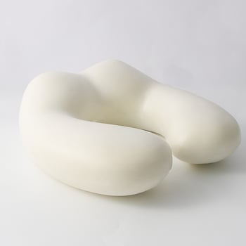 Baimei Pernă de călătorie în formă U pentru adulți – umplutură poliuretan, nucleu Crystal Velvet, husă 100% flanel, stil modern minimalist