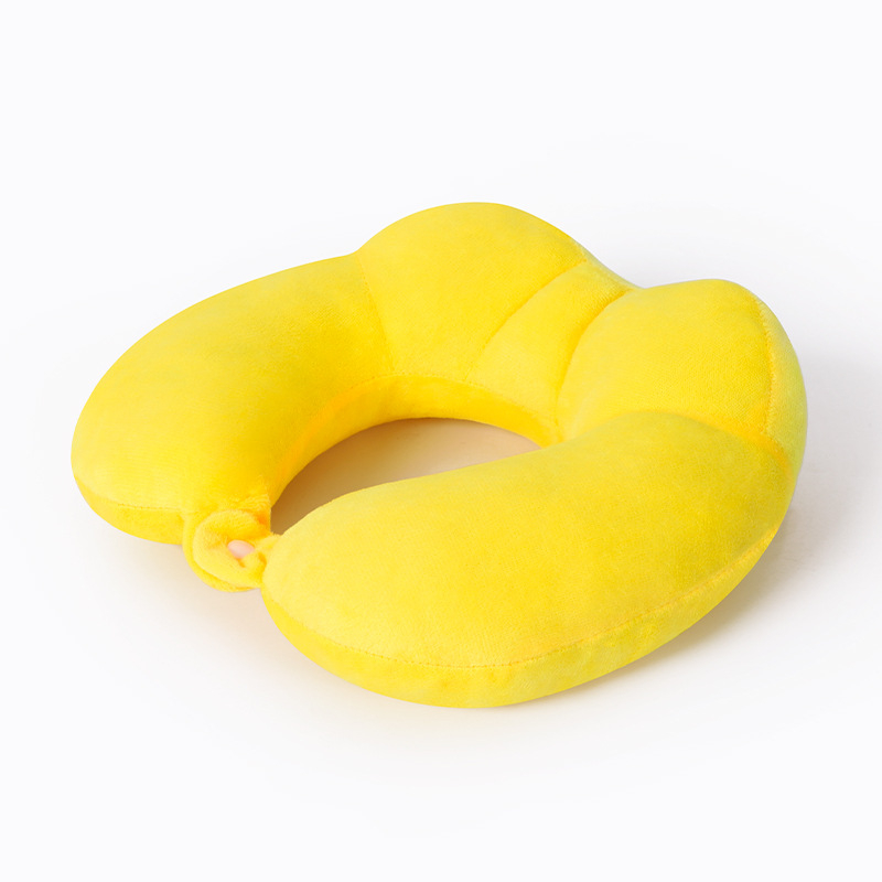 Baimei Pernă de călătorie în formă U pentru adulți – umplutură poliuretan, nucleu Crystal Velvet, husă 100% flanel, stil modern minimalist