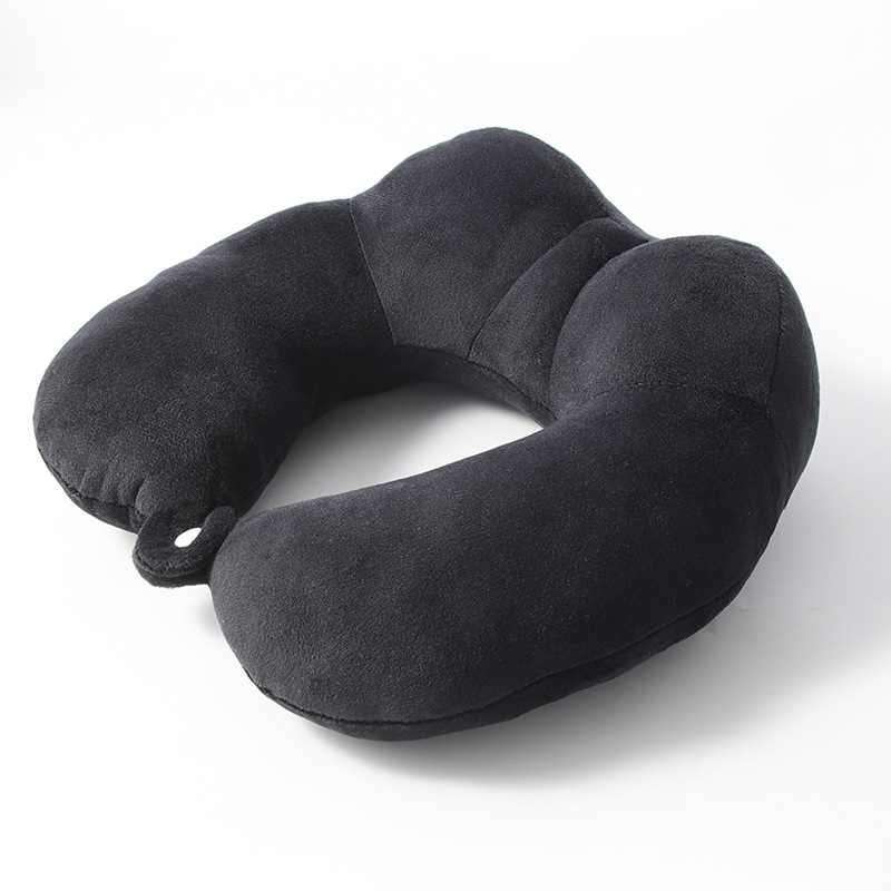 Baimei Pernă de călătorie în formă U pentru adulți – umplutură poliuretan, nucleu Crystal Velvet, husă 100% flanel, stil modern minimalist