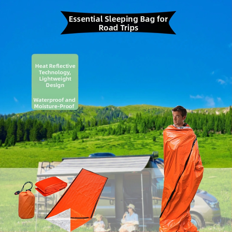 Vonkajší kempingový nouzový spacák s PE hliníkovou fóliou, teplou izoláciou a odolnou voči vlhkosti podložkou