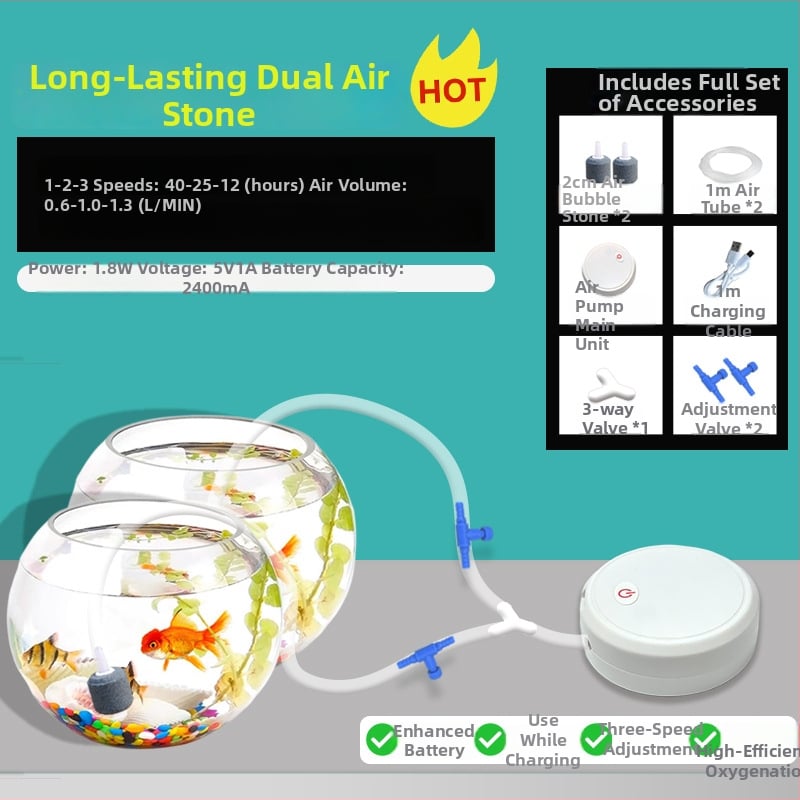 Аквариумна кислородна помпа с кварцов материал — филтър, оборудване за аквариум