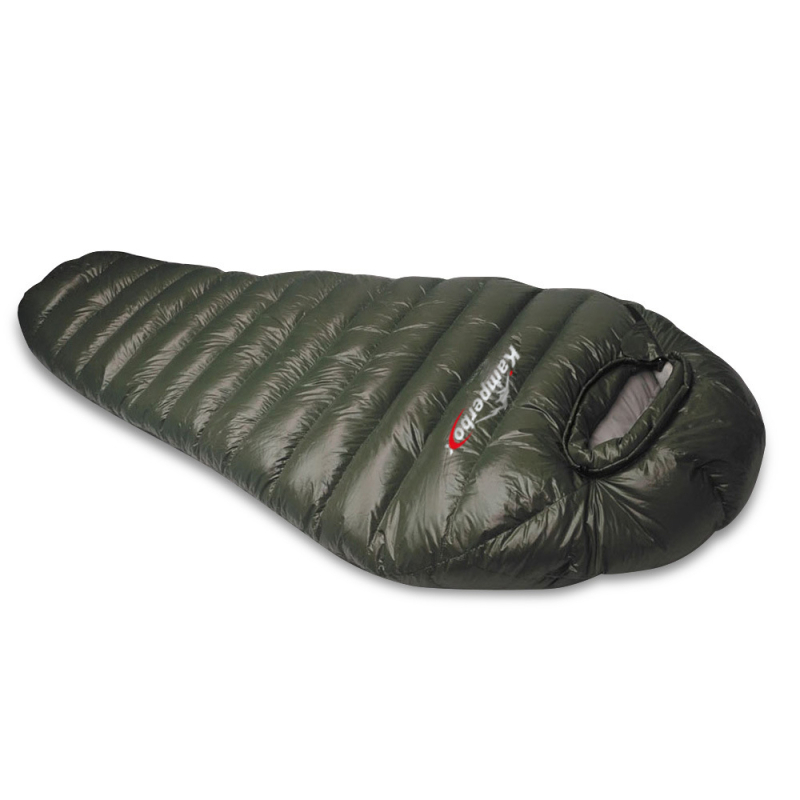 Camperbox spavaća vreća za kampiranje u mumijskom stilu, 1000 g sive patke dole, najlonska vanjska tkanina, poliester podstava, težina 2,3 kg