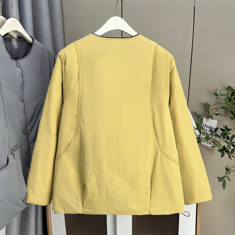 Дамско зимно яке, елегантен градски стил, полиестерен външен плат, полиестер-памучен пълнеж, зима 2025