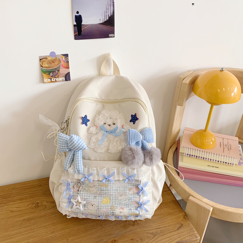 Školska torba od Oxford tkanine, izuzetno lagana, s proširivom kapacitetom, zakrivljeni naramenici, mladenački kampus stil, uzorak životinja, podstava od poliestera, unisex, za srednju školu.