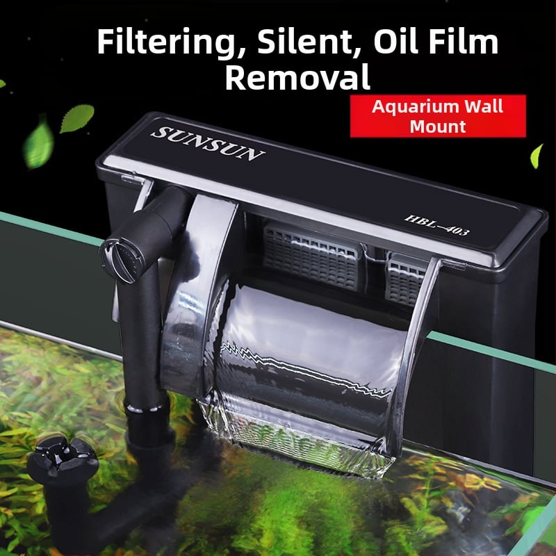 Стенно монтиран филтър с водопад, тройно в едно за външен аквариум – пластмасова конструкция (пластмасова; външен; три в едно; водопад)