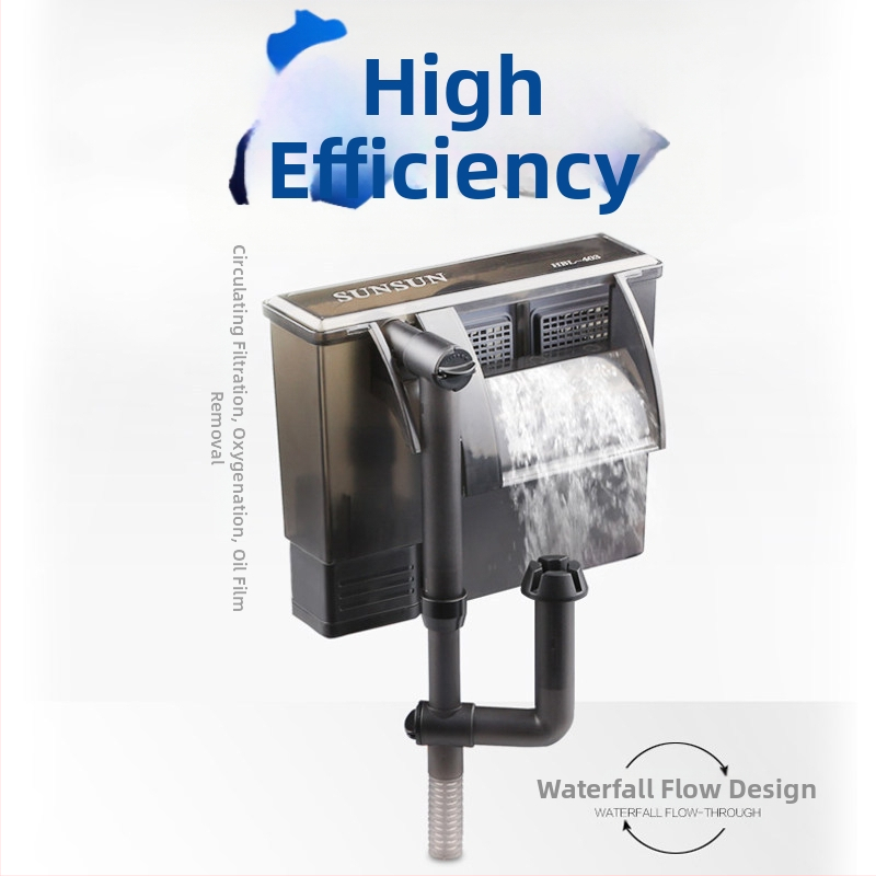 Стенно монтиран филтър с водопад, тройно в едно за външен аквариум – пластмасова конструкция (пластмасова; външен; три в едно; водопад)
