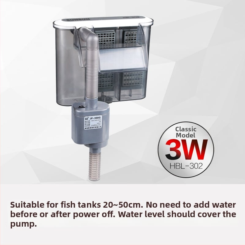 Стенно монтиран филтър с водопад, тройно в едно за външен аквариум – пластмасова конструкция (пластмасова; външен; три в едно; водопад)