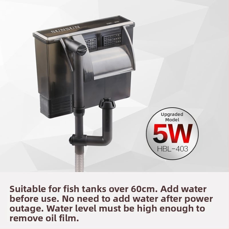 Стенно монтиран филтър с водопад, тройно в едно за външен аквариум – пластмасова конструкция (пластмасова; външен; три в едно; водопад)