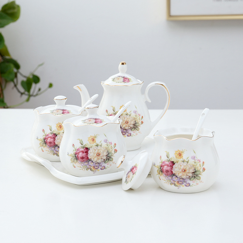 Σετ κεραμικών βάζων καρυκεύματος με χρυσή δαντέλα, κατάλληλα για στερεές καρυκεύσεις, δυνατότητα εκτύπωσης λογοτύπου, προσαρμογή, ποιότητα πρώτης τάξης