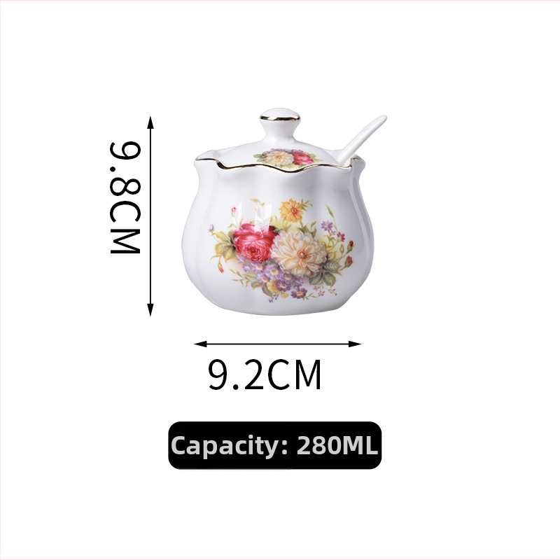 Σετ κεραμικών βάζων καρυκεύματος με χρυσή δαντέλα, κατάλληλα για στερεές καρυκεύσεις, δυνατότητα εκτύπωσης λογοτύπου, προσαρμογή, ποιότητα πρώτης τάξης