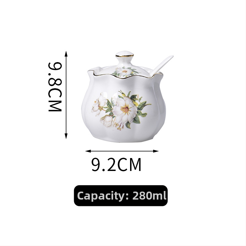 Σετ κεραμικών βάζων καρυκεύματος με χρυσή δαντέλα, κατάλληλα για στερεές καρυκεύσεις, δυνατότητα εκτύπωσης λογοτύπου, προσαρμογή, ποιότητα πρώτης τάξης