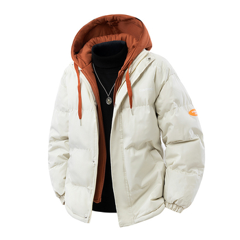 Pamut töltésű kapucnis kabát, laza szabás, lenvászon bélés, vízálló és lélegző