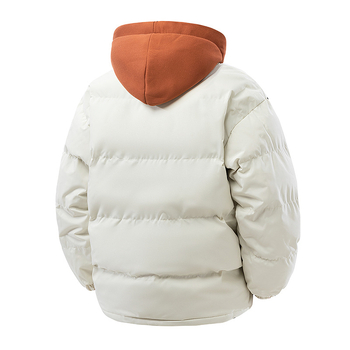 Pamut töltésű kapucnis kabát, laza szabás, lenvászon bélés, vízálló és lélegző