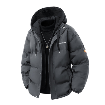 Pamut töltésű kapucnis kabát, laza szabás, lenvászon bélés, vízálló és lélegző