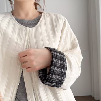 Есен 2025 Полиестерово яке без яка с цип, дълги ръкави