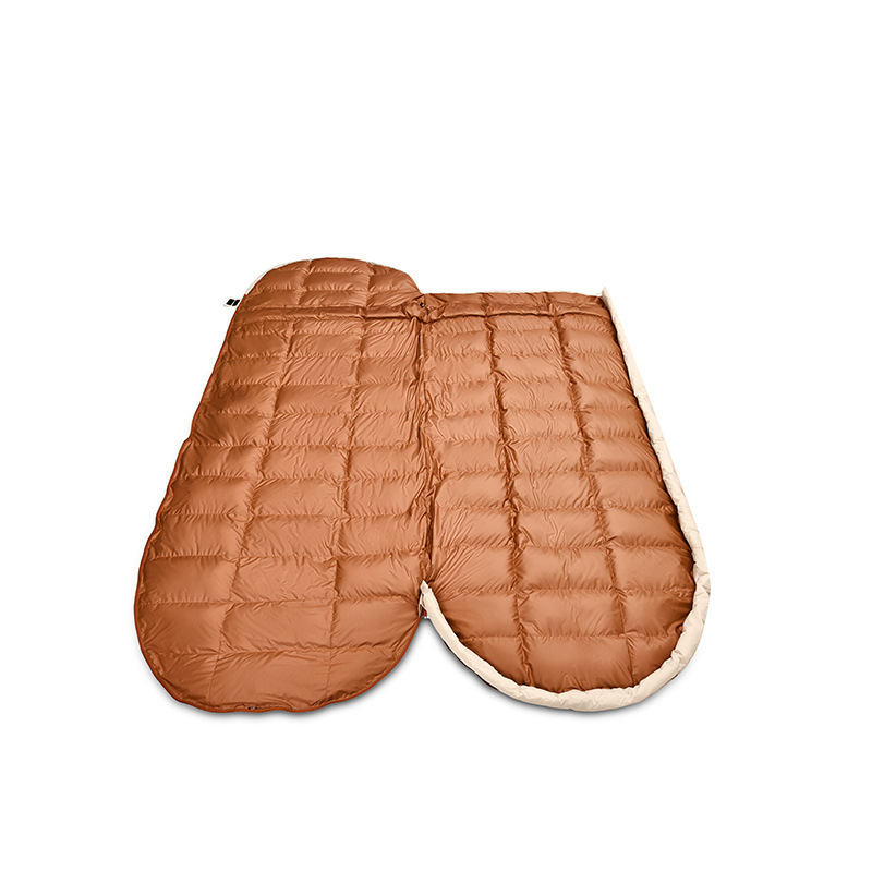 Gólya tollal töltött hálózsák, széles kockás mintával, kültéri kempingezéshez, -30°C; súly 400/700/1000 g; bélés 320T pongee; anyag Nylon; boríték-stílus