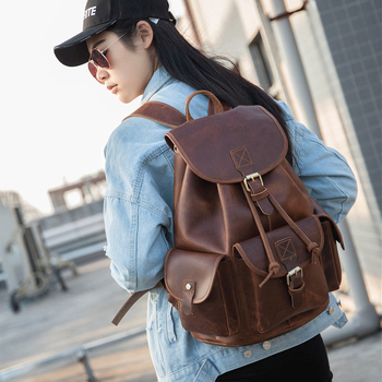 Külső használatra tervezett bőr hátizsák, nagy kapacitású 20–35 L, lélegző, belső bélés disznó bőr, ívelt vállpántok