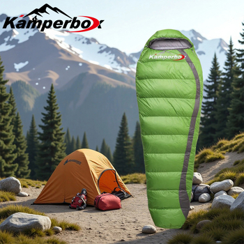 Camperbox spavaći vreća u stilu mumije, punjena guščjim perjem, najlonska tkanina, poliester podstava, Cozy 300