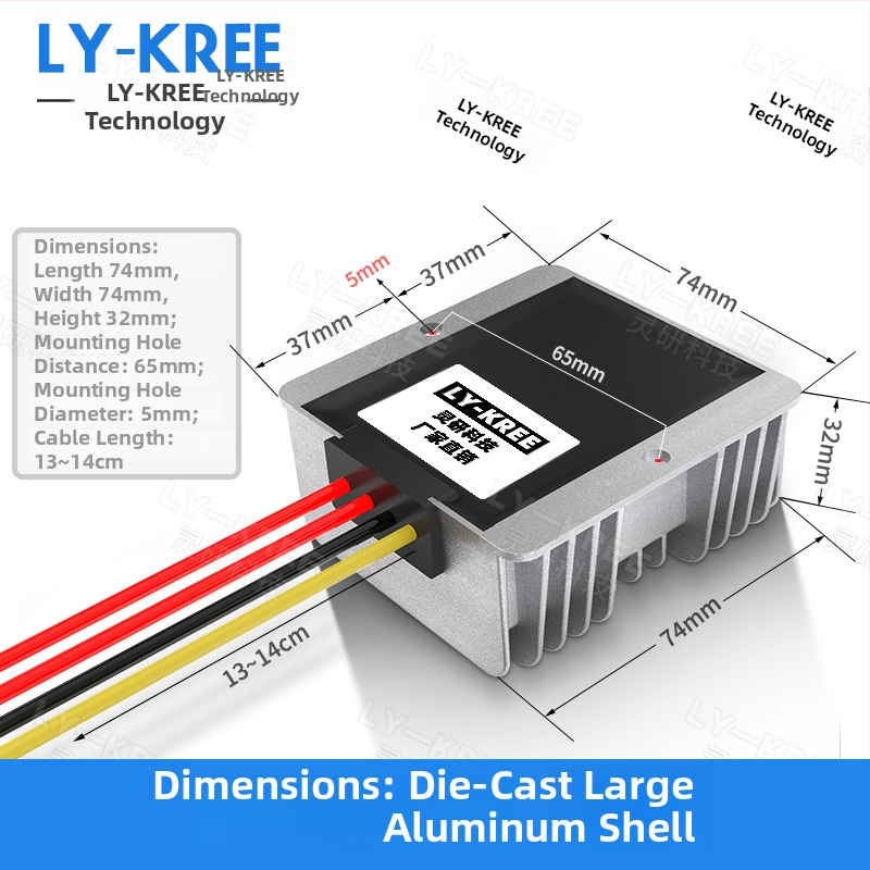 Regulovaný napájací modul AC12V na DC12V pre monitorovanie (Výstup 12V, Prúd 5–10A, Vstup 10–28V, Výkon 60–120W, IP67)