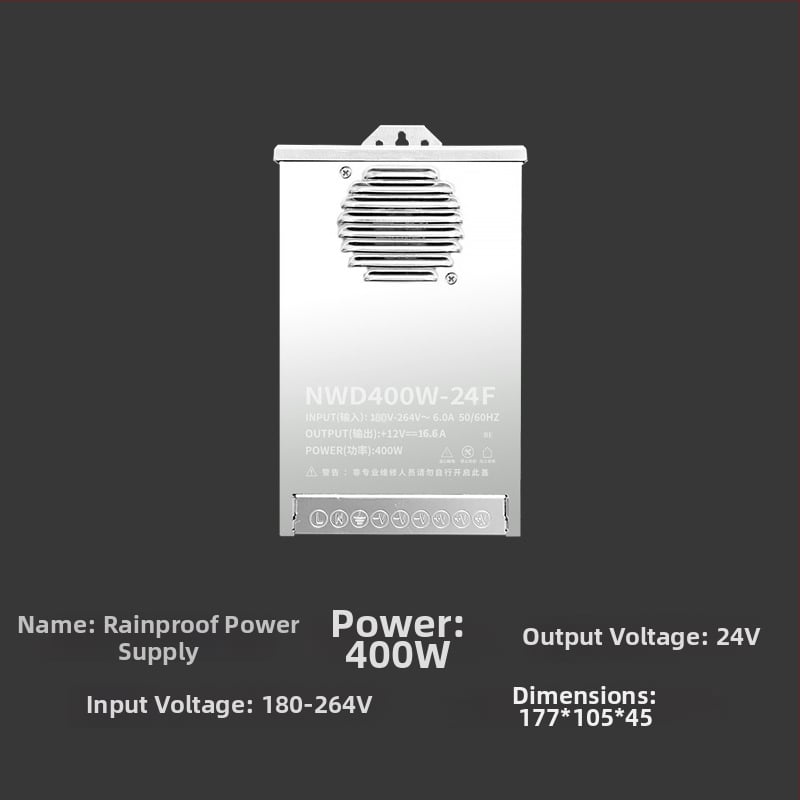 Park Sen vodootporno napajanje pretvarač, izlaz 12V 400W, ulaz 24V, IP45 zaštita, učinkovitost 90%