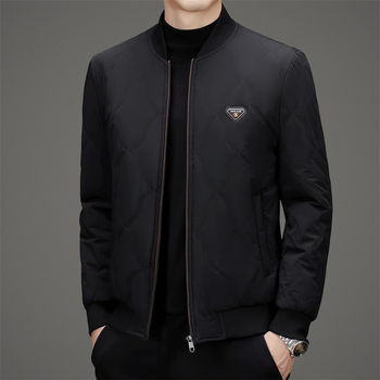 Férfi baseball galléros bélelt dzseki, külső anyag nylon 85%, töltet poliészter, bélés poliészter, cipzáras záródás