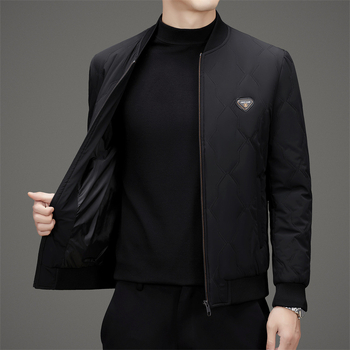 Férfi baseball galléros bélelt dzseki, külső anyag nylon 85%, töltet poliészter, bélés poliészter, cipzáras záródás