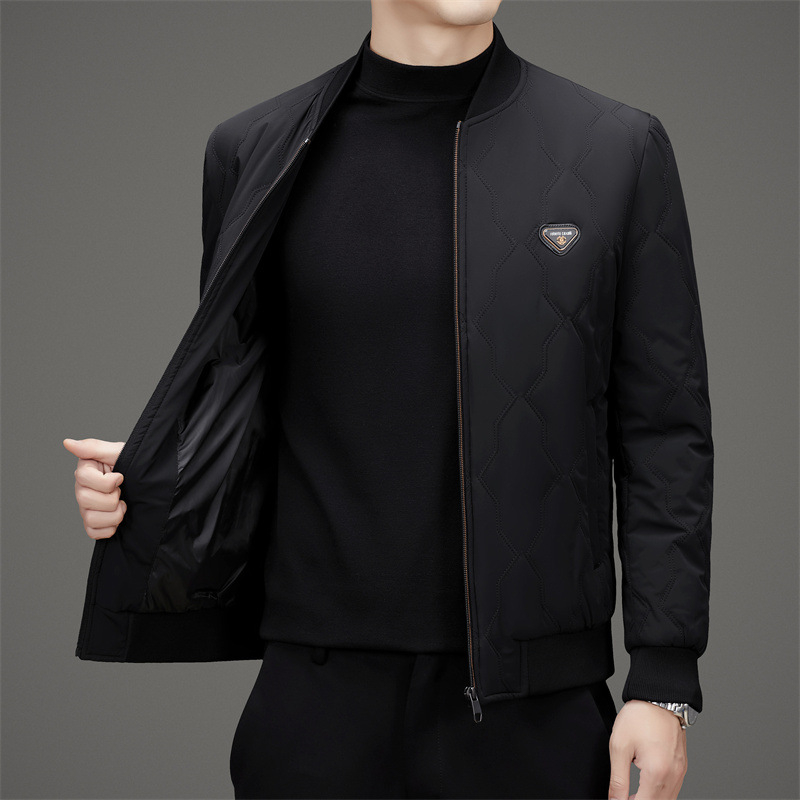 Férfi baseball galléros bélelt dzseki, külső anyag nylon 85%, töltet poliészter, bélés poliészter, cipzáras záródás