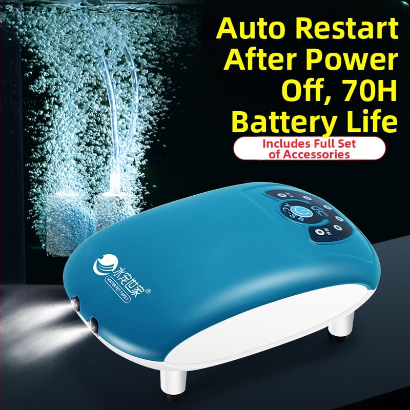 Портативна кислородна помпа с литиева батерия, безшумна, AC/DC захранване, за открит риболов