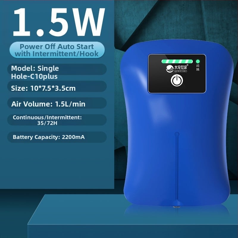 Портативна кислородна помпа с литиева батерия, безшумна, AC/DC захранване, за открит риболов