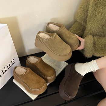 Birkenstock-stilu platformne papuče s povećanjem visine 7 cm, gornji dio od suedea, PU unutarnji dio, gumena potplat, casual stil, jesen 2025