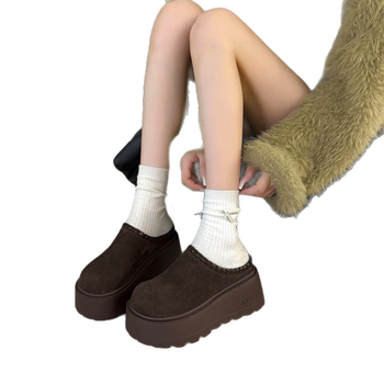 Birkenstock-stilu platformne papuče s povećanjem visine 7 cm, gornji dio od suedea, PU unutarnji dio, gumena potplat, casual stil, jesen 2025