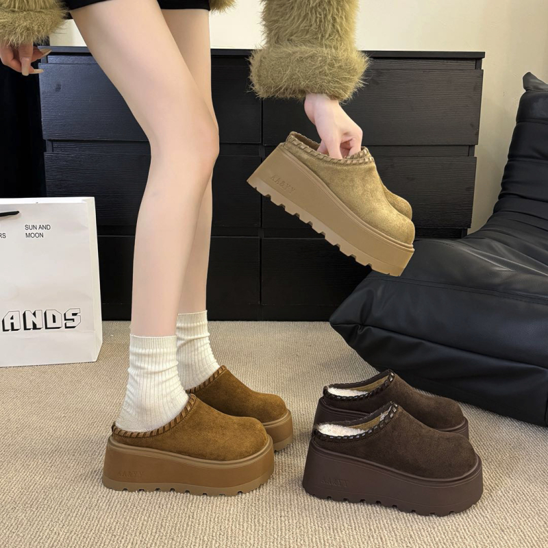 Birkenstock-stilu platformne papuče s povećanjem visine 7 cm, gornji dio od suedea, PU unutarnji dio, gumena potplat, casual stil, jesen 2025