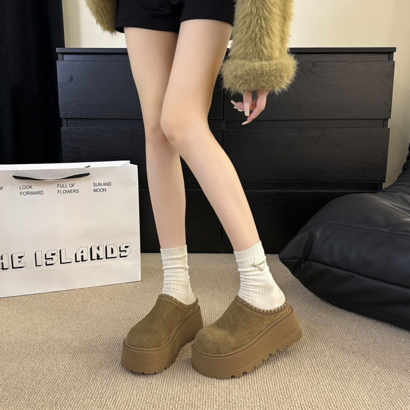 Birkenstock-stilu platformne papuče s povećanjem visine 7 cm, gornji dio od suedea, PU unutarnji dio, gumena potplat, casual stil, jesen 2025