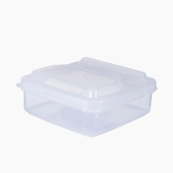 Plastična kutija za svježinu s zatvorenim flip-top poklopcem, kvadratnog oblika, sigurna za mikrovalnu, kapacitet do 300 ml