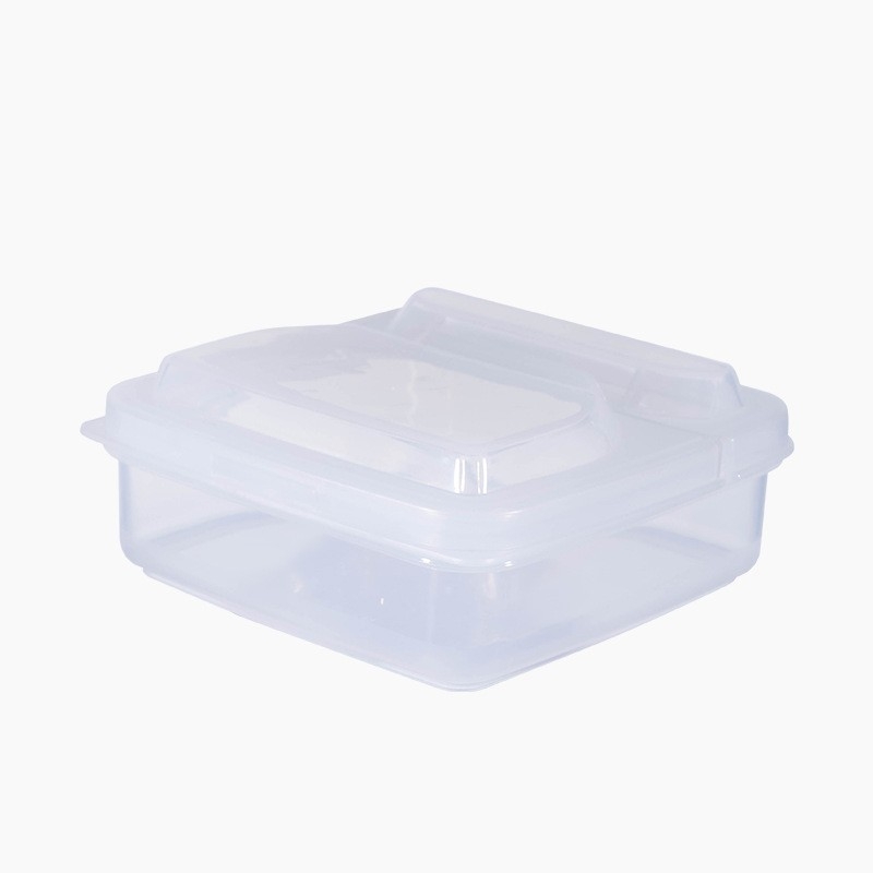 Plastična kutija za svježinu s zatvorenim flip-top poklopcem, kvadratnog oblika, sigurna za mikrovalnu, kapacitet do 300 ml