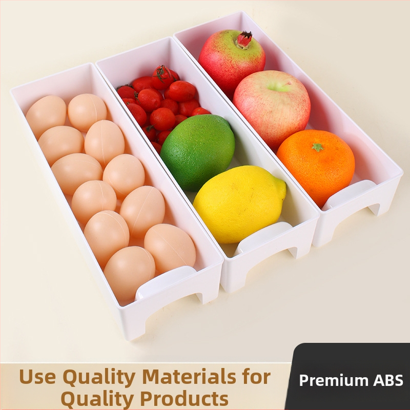 Štvorcová krabica na skladovanie v chladničke pre vajcia a ovocie – plastová, minimalistický dizajn