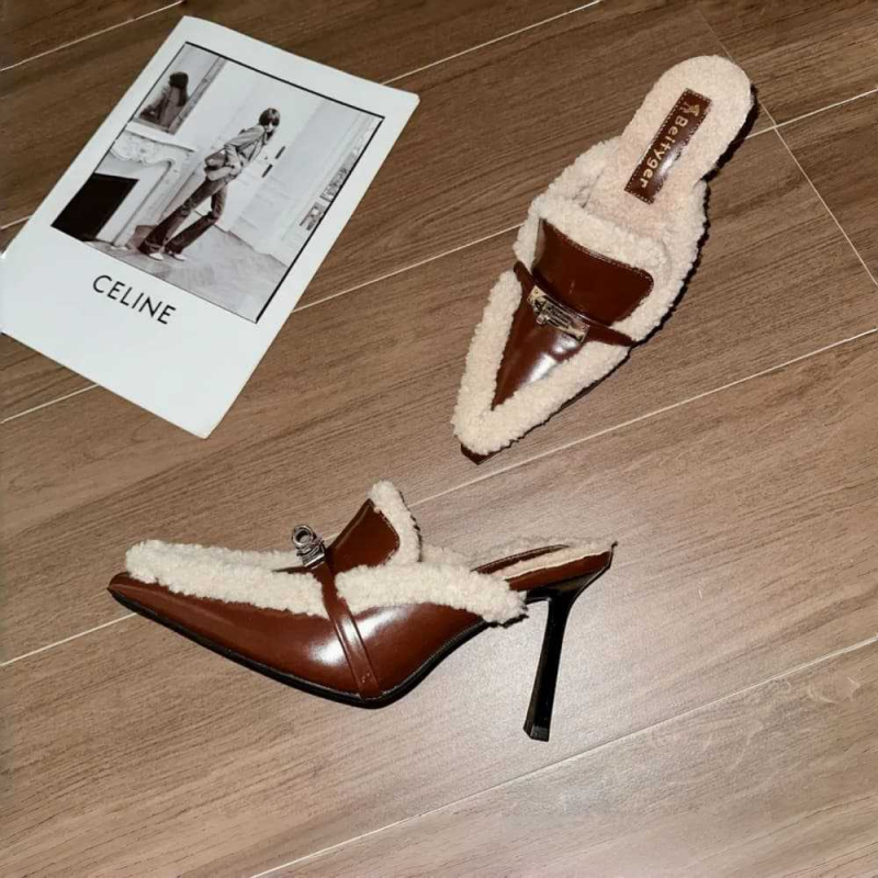 Baotou ženske cipele, gornji materijal: Super fiber; nos: kvadratni; visina potpetice: 6–8 cm; đon: guma; stil: elegantan gradski stil