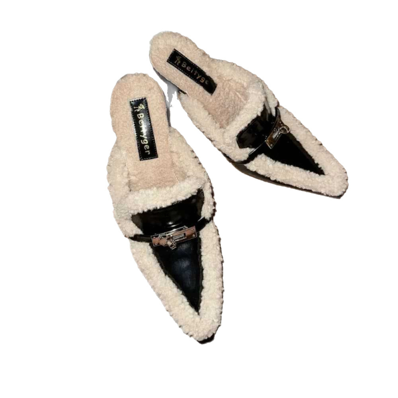 Baotou ženske cipele, gornji materijal: Super fiber; nos: kvadratni; visina potpetice: 6–8 cm; đon: guma; stil: elegantan gradski stil