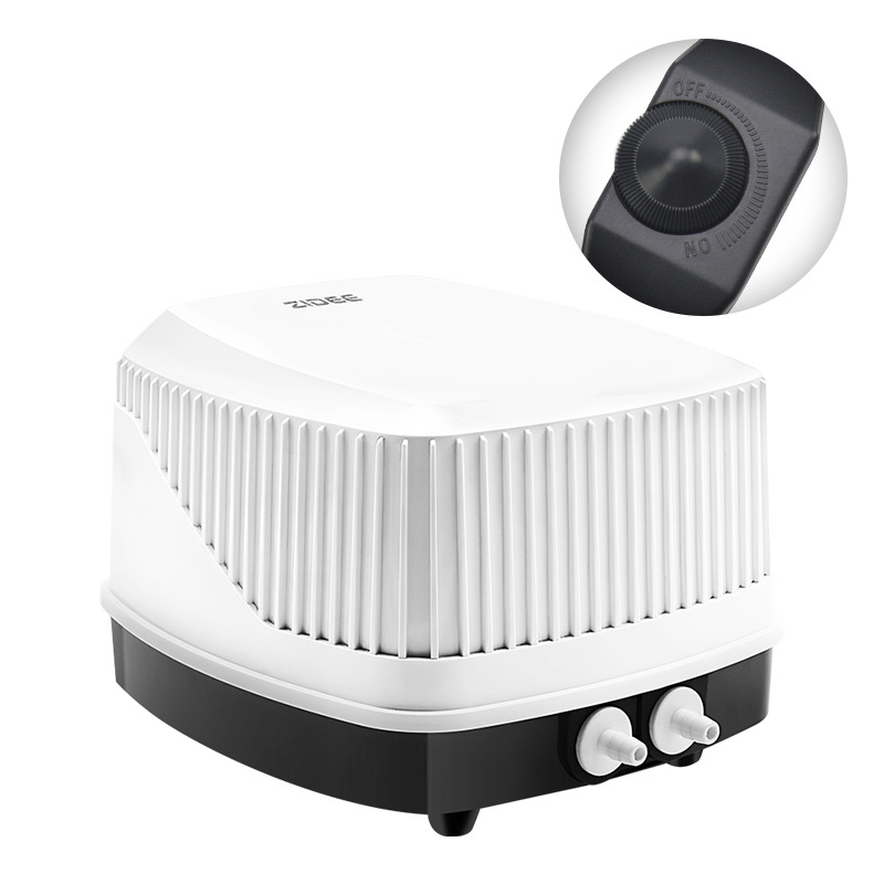 Диафрагмена аквариумна помпа за кислород, висок въздушен поток, тихо функциониране (≤35 dB), регулируема скорост, AC захранване, тегло 1,5 кг, OEM/ODM поддръжка, лиценз за частна марка