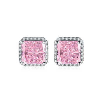 Bakrene naušnice s kubičnim cirkonijem, geometrijski dizajn, čelične ušne igle, lagani luksuz za žene